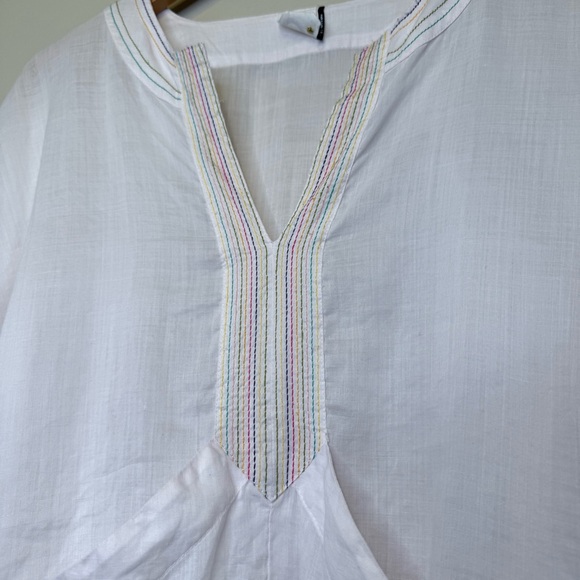 Akemi + Kin | Anthro Dolman Sleeve Rainbow Mandarin Collar Pink Rose Poncho - Picture 5 of 12